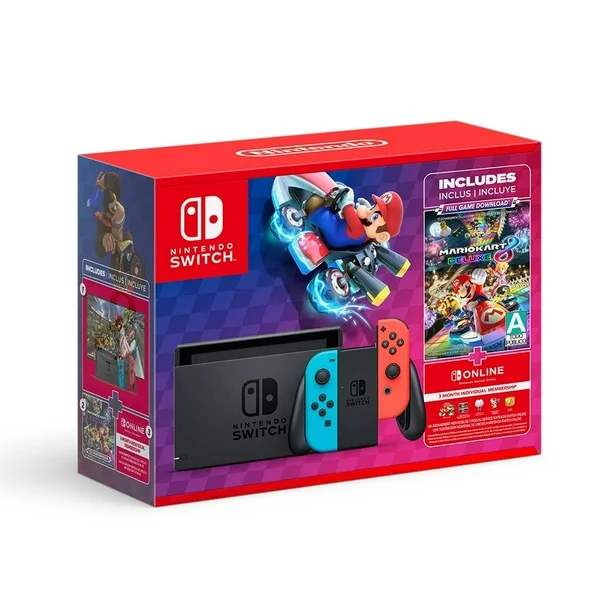 Consola Nintendo Switch 1.1 Neon 32 GB Mario Kart 8 + 3 meses Switch Online